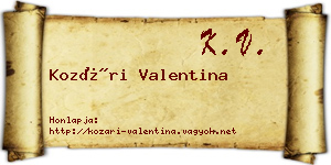 Kozári Valentina névjegykártya